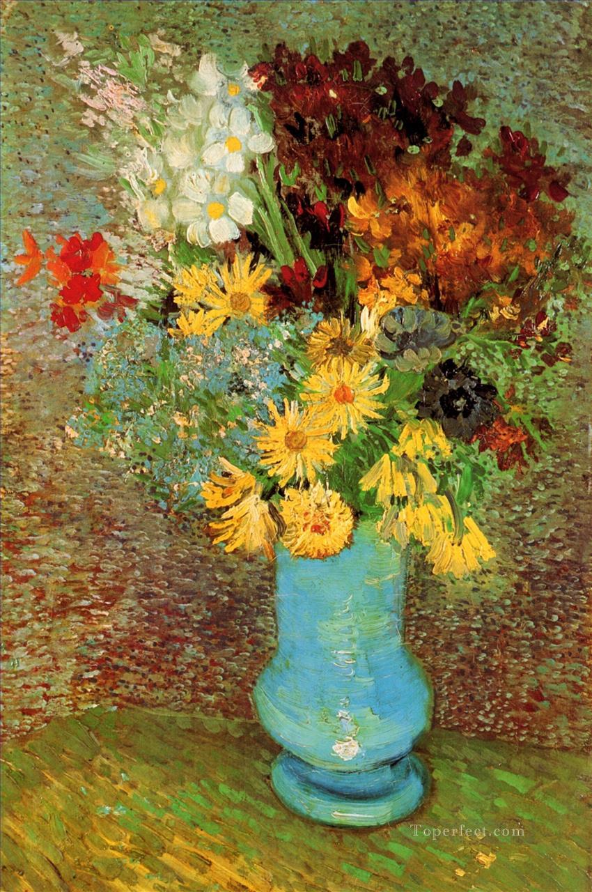 Vase with Daisies and Anemones Vincent van Gogh Oil Paintings